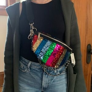 Steve Madden sequin rainbow pride belt bag, Crossbody new with tags